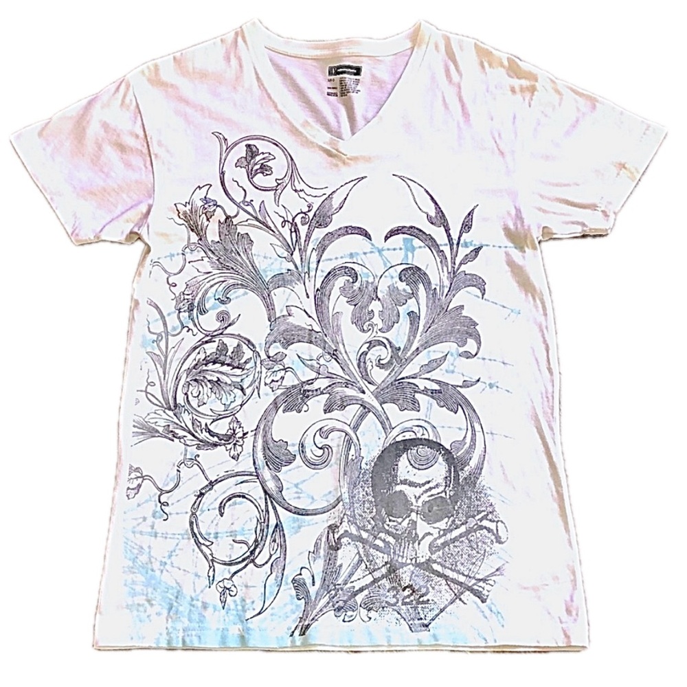 Y2K INC mens Graphic printed V-neck short sleeve tee
